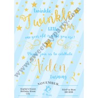 Twinkle Twinkle Little Star Birthday Invitation,(004)